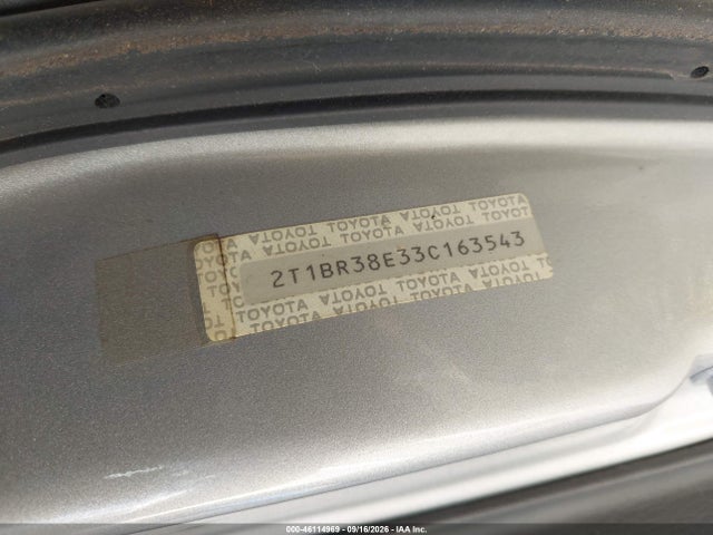 Aukcja sprzedaży 2003 Toyota Corolla S, vin: 2T1BR38E33C163543, numer aukcji: 46114969
