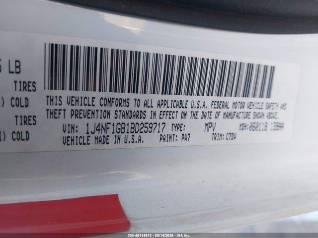 Aukcja sprzedaży 2011 Jeep Patriot Sport, vin: 1J4NF1GB1BD259717, numer aukcji: 46114973
