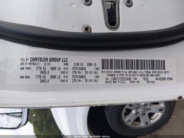 Aukcja sprzedaży 2014 Ram 1500 Laramie, vin: 1C6RR7JT2ES310362, numer aukcji: 46114980