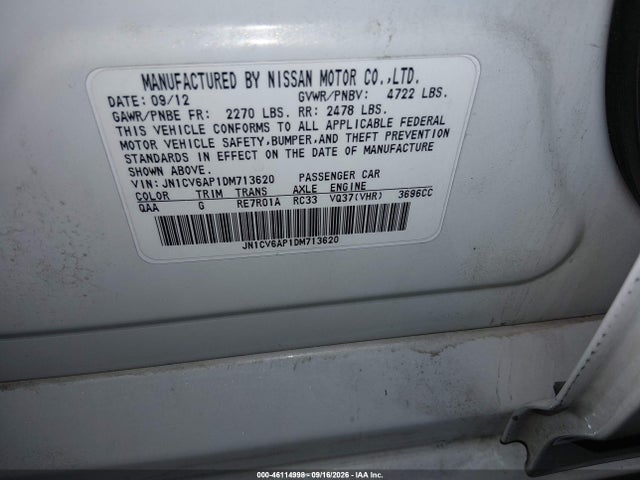 Продаж на аукціоні авто 2013 Infiniti G37 Journey, vin: JN1CV6AP1DM713620, номер лоту: 46114998