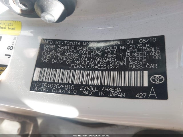 Продаж на аукціоні авто 2010 Toyota Prius Iii, vin: JTDKN3DU9A0224944, номер лоту: 46115144
