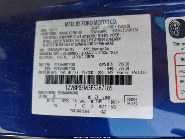 Ford Mustang V6 2014 1ZVBP8EM3E5267185 Image 9
