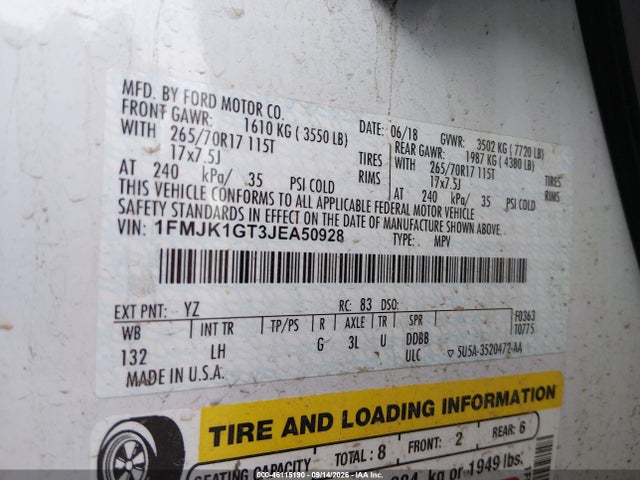 1FMJK1GT3JEA50928 Ford Expedition Max Xl