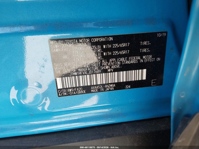 Toyota Rav4 Xle 2020 JTMW1RFVXLJ017689 Image 9