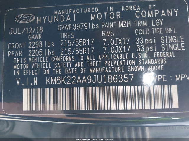 Hyundai Kona Sel 2018 KM8K22AA9JU186357 Image 9