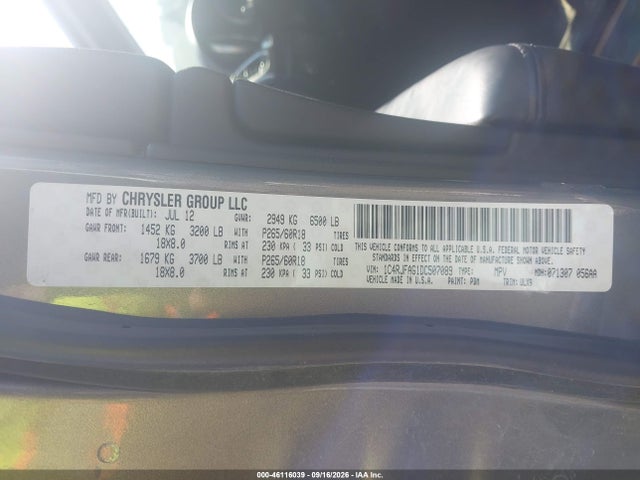 Продаж на аукціоні авто 2013 Jeep Grand Cherokee Laredo, vin: 1C4RJFAG1DC507089, номер лоту: 46116039