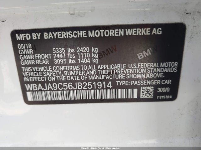 BMW 530e Iperformance 2018 WBAJA9C56JB251914 Image 9