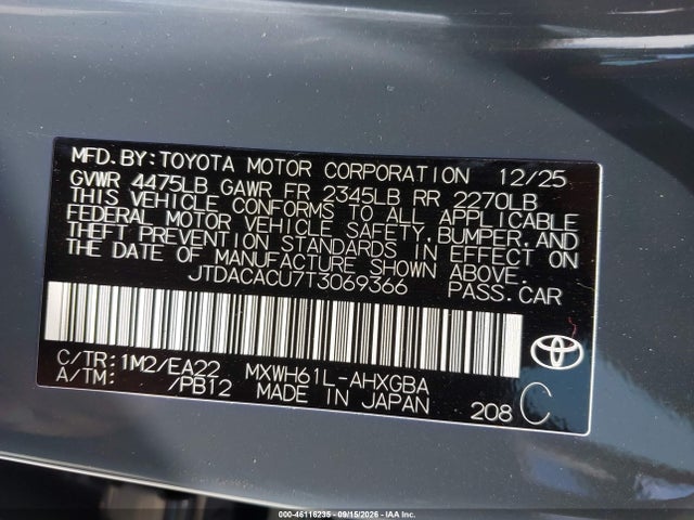 JTDACACU7T3069366 Toyota Prius Plug-in Hybrid Xse