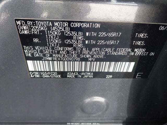 Toyota Rav4 Xle 2016 JTMWFREV7GD090798 Image 9