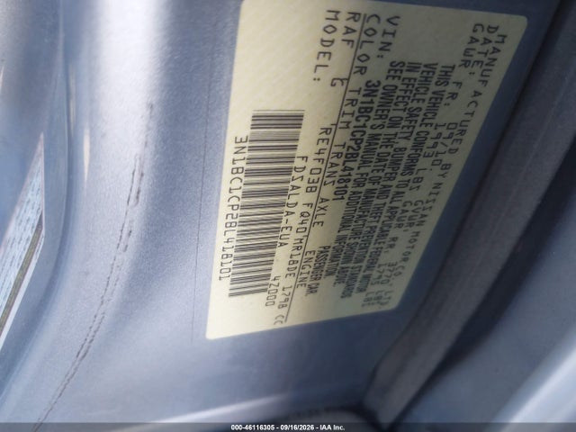 46116305 :رقم المزاد ، 3N1BC1CP2BL418101 vin ، 2011 Nissan Versa 1.8s مزاد بيع