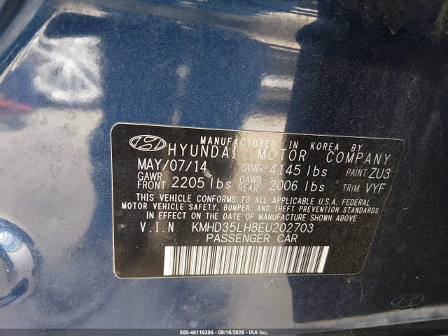 Aukcja sprzedaży 2014 Hyundai Elantra Gt, vin: KMHD35LH8EU202703, numer aukcji: 46116396