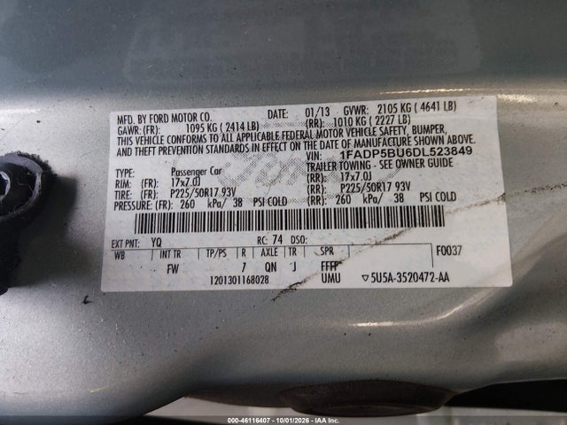 Продажа на аукционе авто 2013 Ford C-max Hybrid Sel, vin: 1FADP5BU6DL523849, номер лота: 46116407