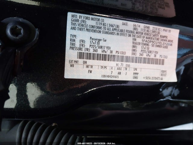Продажа на аукционе авто 2014 Ford C-max Energi Sel, vin: 1FADP5CU1EL512998, номер лота: 46116523