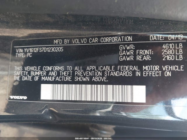 Продажа на аукционе авто 2013 Volvo S60 T5/t5 Platinum/t5 Premier/t5 Premier Plus, vin: YV1612FS7D1230205, номер лота: 46116541