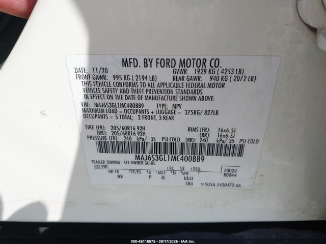 Ford Ecosport Se 2021 MAJ6S3GL1MC400889 Image 9