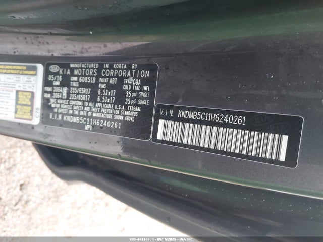 KIA SEDONA LX 2017 KNDMB5C11H6240261 Image 9