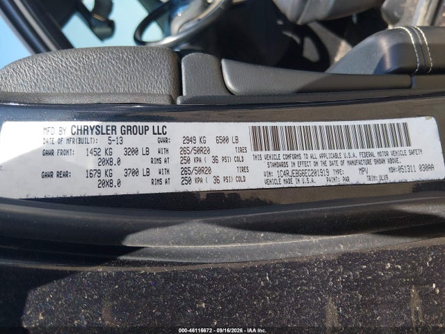Продаж на аукціоні авто 2014 Jeep Grand Cherokee Limited, vin: 1C4RJEBG6EC201919, номер лоту: 46116672