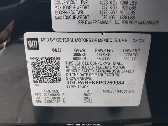 3GCPABEK8PG269984 Chevrolet Silverado 1500 2wd Short Bed Custom