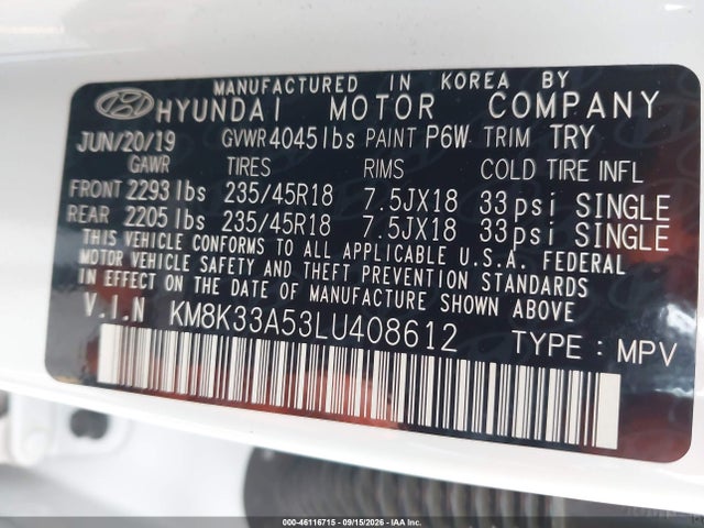 Hyundai Kona Limited 2020 KM8K33A53LU408612 Image 9