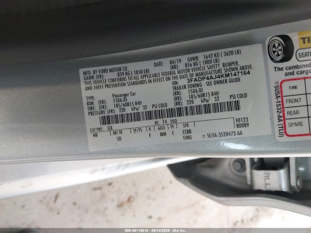 Ford FIESTA S 2019 3FADP4AJ4KM147164 Image 9
