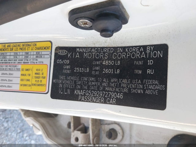 2009 Kia Rondo Lx მანქანა იყიდება აუქციონზე, vin: KNAFG529297279046, აუქციონის ნომერი: 46116963