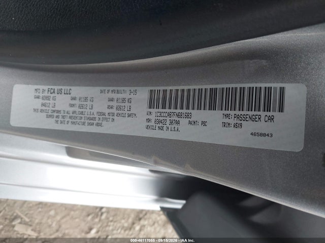 Продаж на аукціоні авто 2015 Chrysler 200 Limited, vin: 1C3CCCAB7FN681683, номер лоту: 46117055