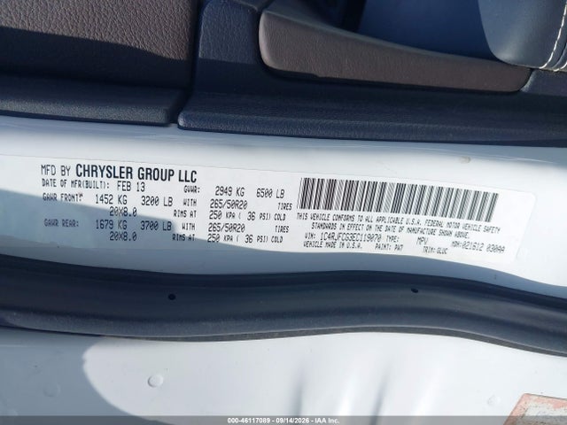 Продажа на аукционе авто 2014 Jeep Grand Cherokee Overland, vin: 1C4RJFCG3EC119070, номер лота: 46117089