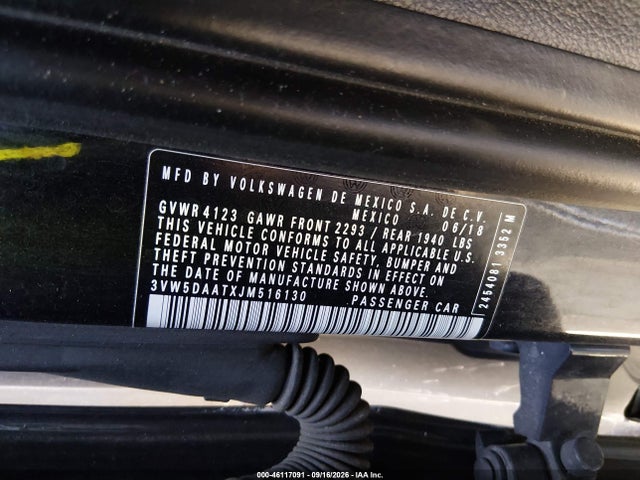 2018 Volkswagen Beetle 2.0t Coast/2.0t S/2.0t Se მანქანა იყიდება აუქციონზე, vin: 3VW5DAATXJM516130, აუქციონის ნომერი: 46117091
