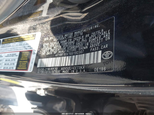 Toyota CAMRY SE 2016 4T1BF1FK1GU192307 Image 9