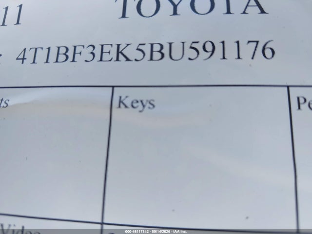 Aukcja sprzedaży 2011 Toyota Camry Le, vin: 4T1BF3EK5BU591176, numer aukcji: 46117142