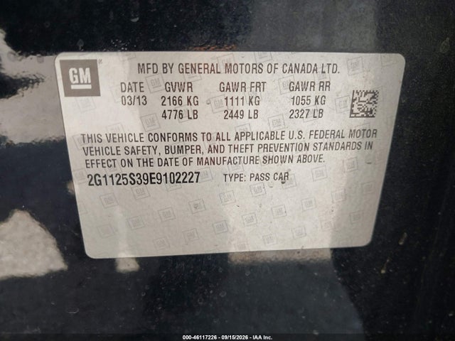 Продажа на аукционе авто 2014 Chevrolet Impala 2lt, vin: 2G1125S39E9102227, номер лота: 46117226