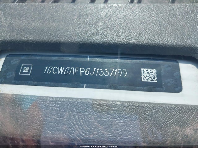 2018 Chevrolet Express 2500 Work Van მანქანა იყიდება აუქციონზე, vin: 1GCWGAFP6J1337199, აუქციონის ნომერი: 46117357