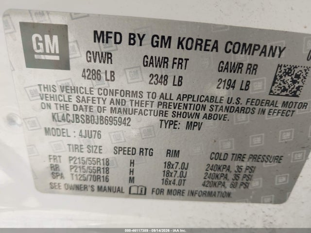 Продажа на аукционе авто 2018 Buick Encore Preferred Ii, vin: KL4CJBSB0JB695942, номер лота: 46117389