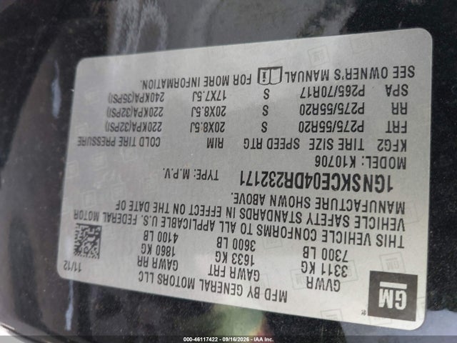 Aukcja sprzedaży 2013 Chevrolet Tahoe Ltz, vin: 1GNSKCE04DR232171, numer aukcji: 46117422