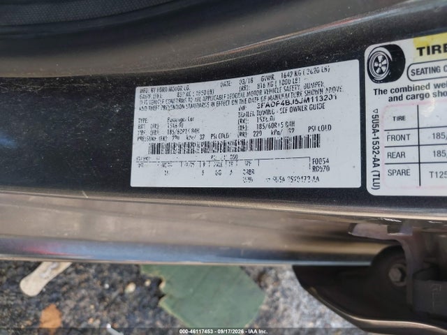 2018 Ford Fiesta Se მანქანა იყიდება აუქციონზე, vin: 3FADP4BJ5JM113201, აუქციონის ნომერი: 46117453