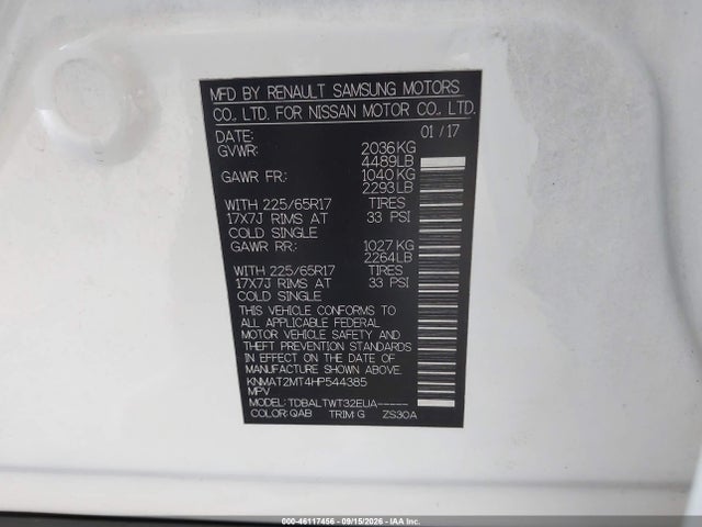Nissan ROGUE SV 2017 KNMAT2MT4HP544385 Image 9