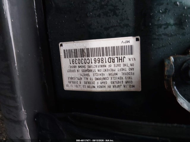 46117471 :رقم المزاد ، JHLRD18661C030391 vin ، 2001 Honda Cr-v Ex مزاد بيع