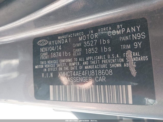 Hyundai ACCENT GLS 2015 KMHCT4AE4FU818608 Image 9