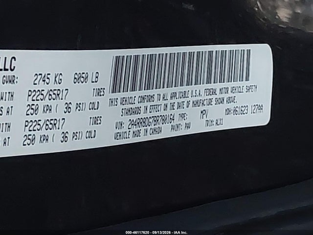 Aukcja sprzedaży 2011 Chrysler Town & Country Touring-l, vin: 2A4RR8DG7BR780164, numer aukcji: 46117620