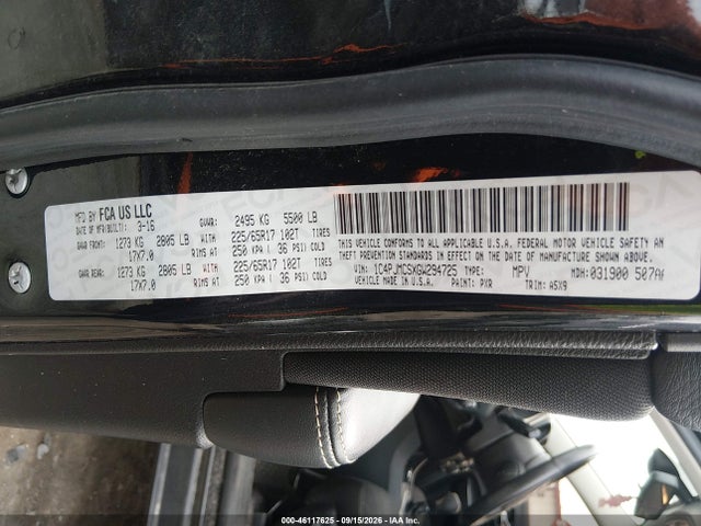2016 Jeep Cherokee Latitude მანქანა იყიდება აუქციონზე, vin: 1C4PJMCSXGW294725, აუქციონის ნომერი: 46117625