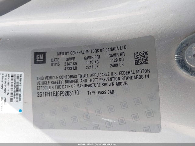 Chevrolet Camaro 1ss 2015 2G1FH1EJ6F9203170 Image 9