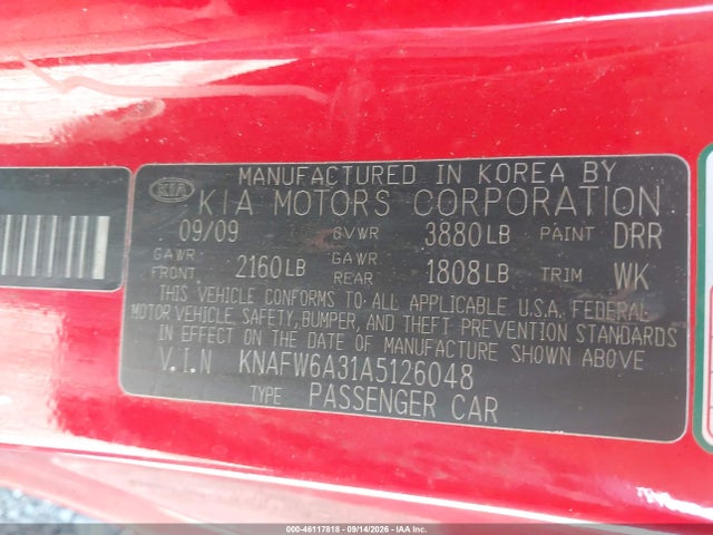 Продажа на аукционе авто 2010 Kia Forte Koup Sx, vin: KNAFW6A31A5126048, номер лота: 46117818