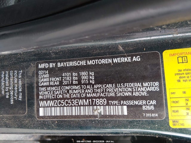 Продаж на аукціоні авто 2014 Mini Countryman Cooper S, vin: WMWZC5C53EWM17889, номер лоту: 46117865