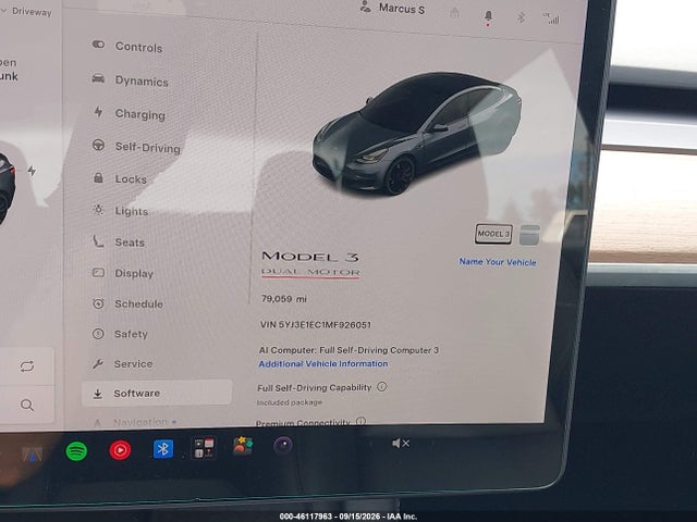46117963 :رقم المزاد ، 5YJ3E1EC1MF926051 vin ، 2021 Tesla Model 3 Performance Dual Motor All-wheel Drive مزاد بيع