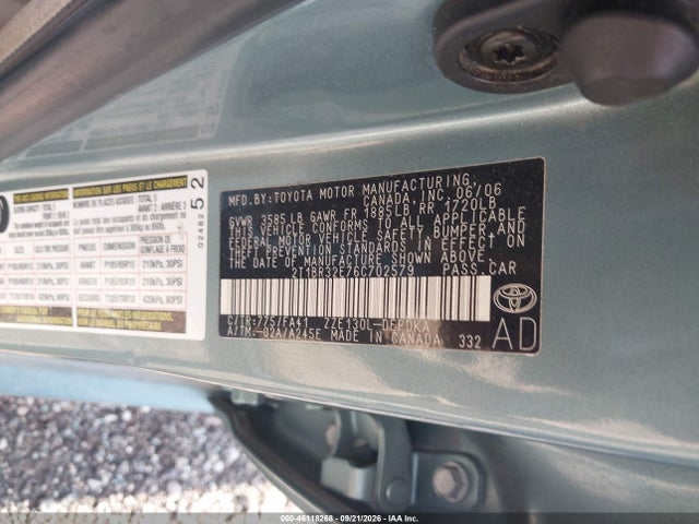 Aukcja sprzedaży 2006 Toyota Corolla Ce, vin: 2T1BR32E76C702579, numer aukcji: 46118268