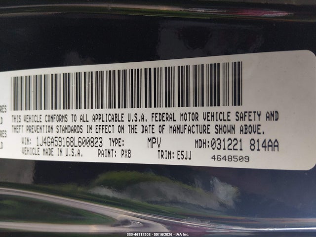 Auction sale of the 2008 Jeep Wrangler Unlimited Sahara, vin: 1J4GA59168L600823, lot number: 46118308