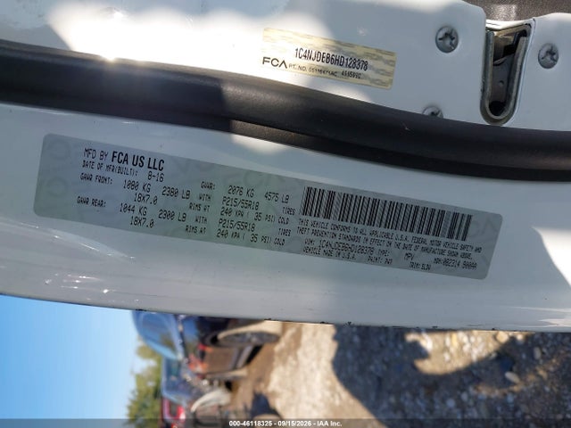 Продаж на аукціоні авто 2017 Jeep Compass High Altitude 4x4, vin: 1C4NJDEB6HD128378, номер лоту: 46118325