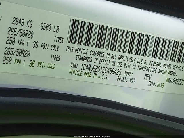 1C4RJEBG1EC488425 Jeep Grand Cherokee Limited