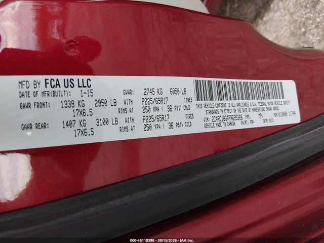 Продажа на аукционе авто 2015 Chrysler Town & Country Touring, vin: 2C4RC1BG4FR695368, номер лота: 46118398
