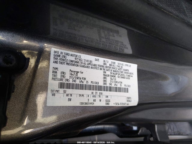 46118545 :رقم المزاد ، 1FADP3F20EL134834 vin ، 2014 Ford Focus Se مزاد بيع